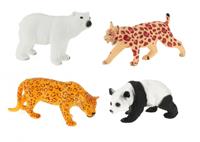 Toi-Toys dierenset ijsbeer/lynx/luipaard/panda 4 stuks 10 cm