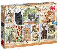 Jumbo legpuzzel Cat Stamps 1000 stukjes