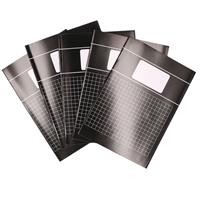 10x zwarte A4 ruitjes schriften 10 mm pakket Zwart