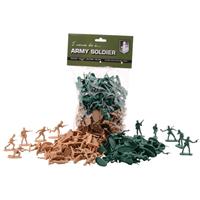 100x Plastic soldaatjes speelgoed figuren Multi
