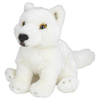 Pluche witte wolf/wolven knuffel 18 cm speelgoed Wit