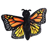 Pluche zwarte monarchvlinder knuffel 20 cm speelgoed Zwart