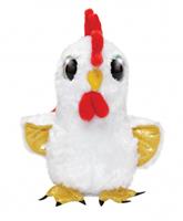 knuffel Lumo Rooster Booster 15 cm wit