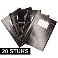 20x zwarte A4 lijntjes schriften pakket Zwart