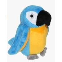 Merkloos Pluche blauw/gele ara papegaai knuffel 15 cm speelgoed -