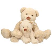Happy Horse 2x Pluche mama en kind Boogy knuffelberen 35/24 cm knuffels Beige