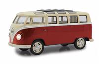 schaalmodel Volkswagen T1 Bus die cast 1:24 rood