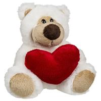 Pluche knuffelbeer met rood hartje 15 cm -