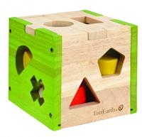Vormenstoof hout groen blank vierkant 15 cm