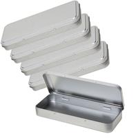 5x Zilveren pennendoos/pennenblik 8 x 18 cm Zilver