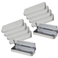 10x Zilveren pennendoos/pennenblik 8 x 18 cm Zilver
