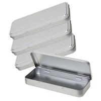 4x Zilveren pennendoos/pennenblik 8 x 18 cm Zilver