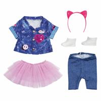 Zapf Creation Creation 829110 - BABY born Deluxe Jeans Kleid Set, Puppenkleidung, 43 cm