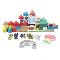 Rubo Toys houten blokken Woezel En Pip 4,5 cm 50 delig