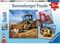 Ravensburger Bouwmachines aan het Werk Puzzel (3x49 stukjes)