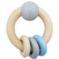 Ronde rammelaarsbal & blauw Ringe