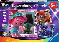 Ravensburger Verlag Ravensburger 05081 - Trolls, Welttournee, 3 Kinder-Puzzle mit Mini-Poster, 3x49 Teile