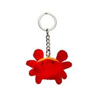 Nature Plush Planet 2x Pluche krab sleutelhanger knuffel 6 cm Rood