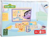 Small Foot houten puzzelbox Sesamstraat 18 cm 5 puzzels