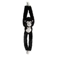 Pluche hangende zwarte gorilla aap/apen knuffel 65 cm Zwart