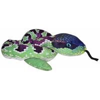 Pluche groen/paarse slangen knuffel 137 cm speelgoed Multi
