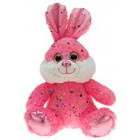 Pluche roze paashaas/hazen knuffel met sterretjes 25 cm Roze