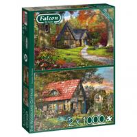 Falcon legpuzzel 'The Woodland Cottage' 2x1000 stukjes