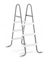 zwembadladder 112 cm staal zilver/wit