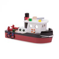 New Classic Toys sleepboot Havenlijn 34,5 cm hout rood/zwart