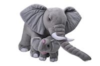 Wild Republic knuffel Olifant 40 cm junior pluche grijs 2-delig