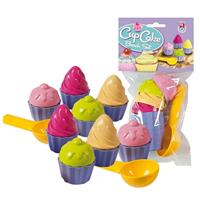 Speelgoed cupcake zandvormen 18 delig Multi