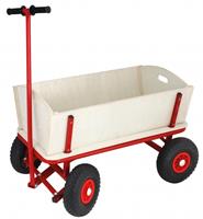 Eurotrail bolderwagen 95 x 61 cm hout/staal bruin/rood