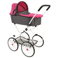 Basic Retro Poppenwagen Roze/Grijs