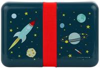 Little Lovely broodtrommel Space 18 cm polypropyleen rood/blauw