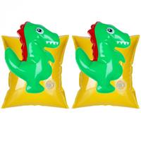 zwembandjes 3D dinosaurus junior 17 x 17 x 17 cm vinyl geel/ groen