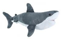 Pluche dieren knuffels witte haai van 30 cm -