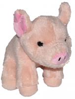 knuffel biggetje junior 13 cm pluche roze