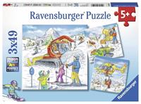 Ravensburger puzzel 3x49 Op de skipiste