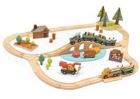 Tender Leaf 7508702 - Holz-Eisenbahn Wild Pines mit Zubehör, Holz, 95-teilig