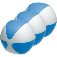3x Opblaasbare strandballen blauw/wit 28 cm speelgoed - Strandballen