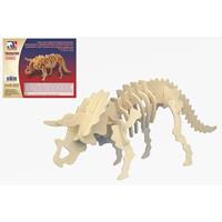 Houten 3D puzzel Triceratops dinosaurus 32 cm - 3D puzzels