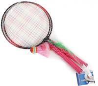 badmintonset met shuttle 44 x 22 cm roze 4 delig