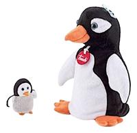 handpop Pinguin 24 cm pluche zwart/wit