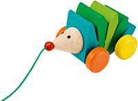 Schmidt Spiele Selecta 62022 - Nachzieh-Igel, Kasper Klip-Klap, Holz, 16 cm