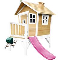 AXI Robin Speelhuis op palen & paarse glijbaan Speelhuisje voor de tuin / buiten in bruin & wit van FSC hout