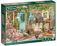 Falcon legpuzzel landhuisje 68 x 49 cm karton groen 1000 stukjes