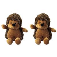 Set van 2x stuks pluche knuffel egels 20 cm - Knuffel bosdieren