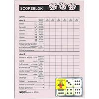 Sigel Yahtzee spel accessoires set 100 vellen scoreblok/6 dobbelstenen - Dobbelspellen