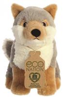 Aurora knuffel Eco Nation wolf 24 cm pluche grijs/bruin