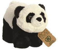 Aurora knuffel Eco Nation panda 23 cm pluche zwart/wit